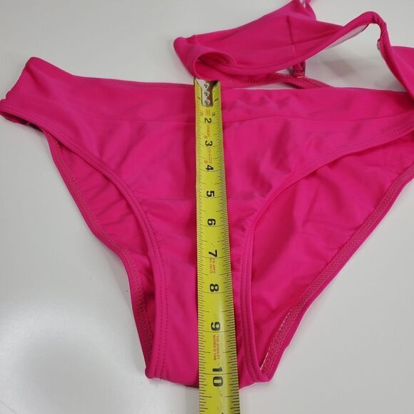 L NEW SHEIN HOT PINK BARBIE BIKINI HIGH RISE 2 piece bikini SWIMSUIT LARGE NWT - Picture 5 of 7